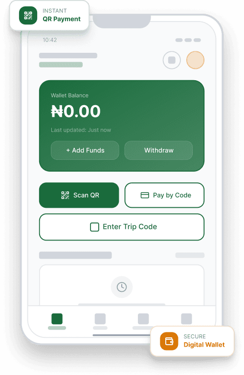Transit pass operations interface on a phone mockup